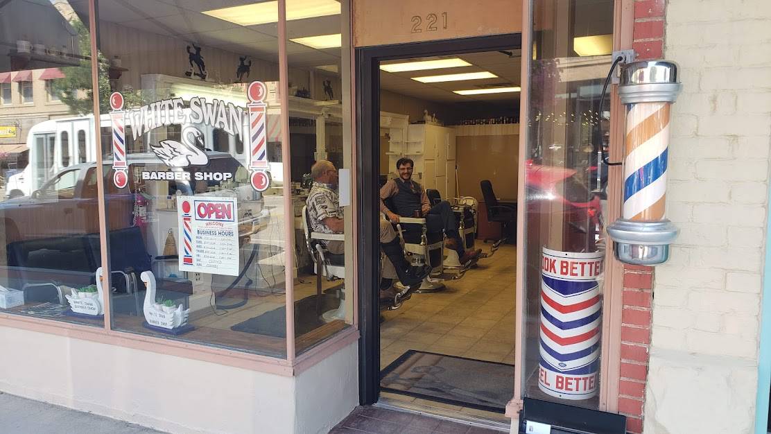 There are plenty of places to get a shave in Downtown Sheridan Wyoming like the White Swan Barber Shop