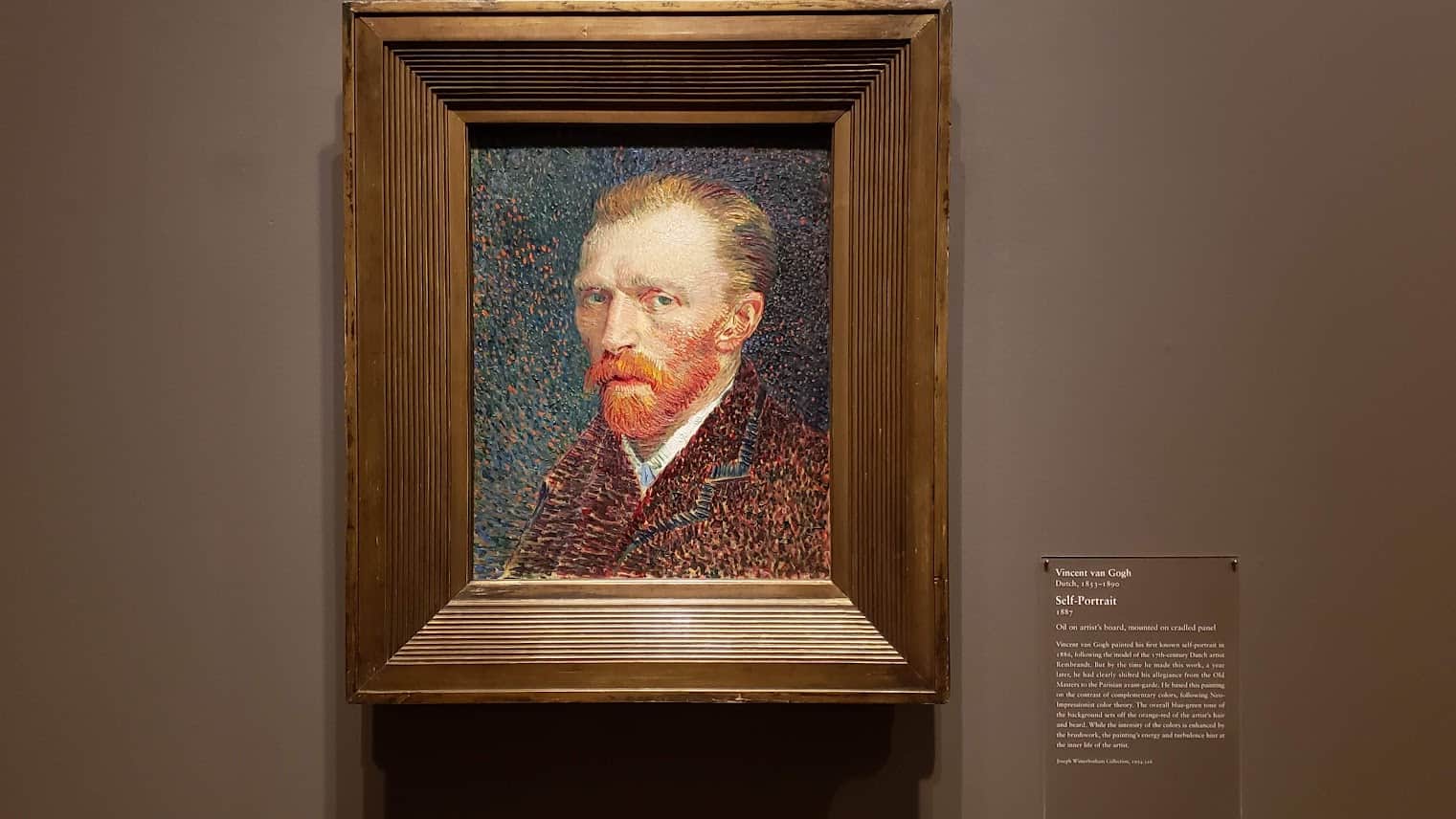 Vincent Van Gogh Self Portrait at the Art Institute of Chicago.