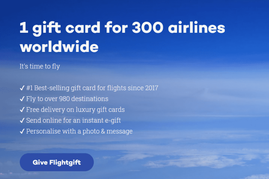 Flightgift.com gift cards are perfect gifts for your lady who loves to travel