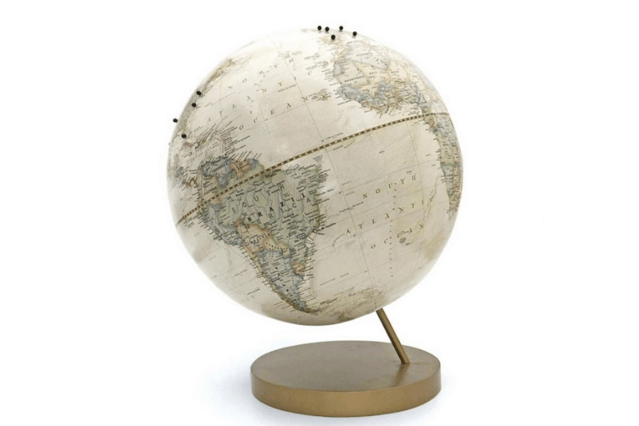 Custom Ivory Push Pin Globe is a beautiful gift for your lady who loves to travel